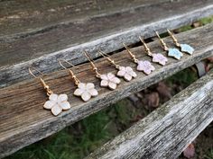 These cute little Sakura flower (cherry blossom) earrings would make a great gift. You can choose your color: white, pink, lavender, or turquoise. The flowers measure 1/2 inch wide. The hooks are nickel-free. This would make a great gift for a bridesmaid or a birthday, an anniversary or Christmas. All jewelry items come in a gift box. Follow this link for a matching necklace... https://www.etsy.com/listing/758932422/sakura-necklace-cherry-blossom-necklace?ref=listings_manager_grid Cute Flower Earrings For Gift, Cute Flower Earrings As Gift, Cute Flower-shaped Earrings For Wedding, Cute Flower Earrings For Wedding, Cute 3d Flower Earrings For Gift, Cute 3d Flower Earrings Gift, Sakura Necklace, Flower Cherry Blossom, Cherry Blossom Earrings