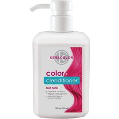 Keracolor Color + Clenditioner - Hot Pink / 12 oz. - 355 mL. Lightened Hair, Brassy Blonde, Color Conditioner, Semi Permanent Hair Color, Peinados Recogidos, Color Shampoo, Salon Services, Rose Gold Hair, Permanent Hair Color