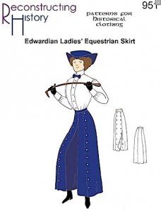 Reconstructing History Pattern #RH951 - Edwardian Ladies' Equestrian Split Riding Skirt Split Skirt Pattern Sewing, Equitation Patterns, Winter Riding Skirt Pattern, Split Skirt Pattern, Split Riding Skirt, Horse Riding Skirts, Walking Skirt Edwardian, Edwardian Skirt Pattern, Wild West Costumes