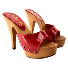 High Heel Sandals Platform, High Heel Mules, Clog Heels, Leather Clogs, Heels & Wedges, Pretty Shoes, Dream Shoes, Womens Clogs, High Heel Sandals