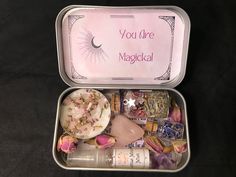 Self Love Witch Altar Tin, Witchcraft Kit for Self Care, Baby Witch Starter Self Love Tin, Wellbeing Box, Witch Gift, Healing Gift Box - Etsy Love Witch Altar, Altoid Wallet, Mint Tin Crafts, Portable Altar, Witch Altar, Altoids Tins, Witches Altar, Mint Tins, Astuces Diy