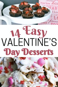 valentine's day desserts with text overlay