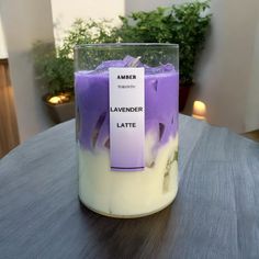 a candle that is sitting on a table