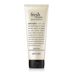 philosophy 7 oz. body lotion    What It Is  This body lotion will hydrate and soften your skin with its moisturizing formula, leaving your skin feeling silky-soft and lightly scented   What You Get      One 7-oz body lotion in choice of fresh cream, fresh cream warm cashmere, lemon custard, or sweet vanilla fig     What It Does      Fresh cream is an indulgent blend of creamy vanilla, sweet fresh whipped cream.      Fresh cream warm cashmere is scented of warm coconut, cashmere wood, vanilla bea Philosophy Vanilla Lotion, Fresh Cream Lotion, Philosophy Body Lotion, Fresh Cream Philosophy, Vanilla Philosophy, Aesthetic Lotion, Philosophy Lotion, Fresh Cream Warm Cashmere, Fresh Cream Body Lotion