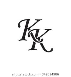 the letter k is made up of letters that are black and white with an elegant design