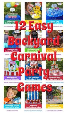 an advertisement for the backyard carnival party games