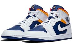 Air Jordan 1 Mid Royal Blue, Sepatu Air Jordan, Air Jordan 1 Mid White, Sneaker Closet, Jordan 1 Mid White, Sneaker Heads, Blue Laser, Fly Guy, Jordan Shoes Retro