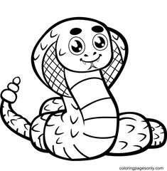 a cartoon snake sitting on the ground