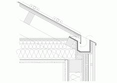 an architectural drawing shows the details of a stair railing and how it is connected to the roof