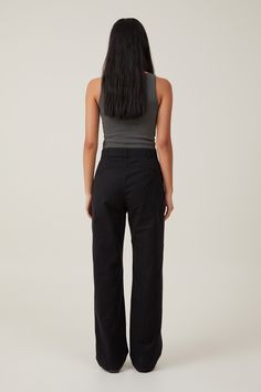 Vinatge Cargo PantCotton On Women - Bailey Pant - BlackCotton On | Women | Clothing | PantsCotton On | Women | Clothing | PantsCotton On | Women | Clothing | Pants Black Straight Leg Parachute Pants For Work, Black Wide Leg Cotton Dress Pants, Black Wide Leg Chinos With Pockets, Fitted Black Wide Leg Cotton Pants, Fitted Black Cotton Wide Leg Pants, Spring Black Cotton Work Pants, Size 12 Women, Pants Details, Clothing Pants