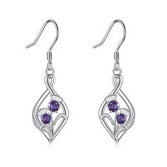 PRICES MAY VARY. 🌸 Design 🌸 Each pair of Thistle Flower Drop Earrings features an exquisite design inspired by the delicate beauty of thistle flowers, celebrating the gracefulness of nature. The infinity symbol, with its graceful curves and infinite loop, adds a symbolic touch to these earrings, representing timeless beauty and endless style. 💎 Material 💎 Thistle drop earrings are made of 925 sterling silver, tarnish resistant, white gold plated, and safe for sensitive skin. It is comfortabl Thistle Earrings, Sunflower Daisy, Infinity Earrings, Daisy Jewelry, Flower Dangle Earrings, Thistle Flower, Infinity Jewelry, Scottish Thistle, Earring Hook