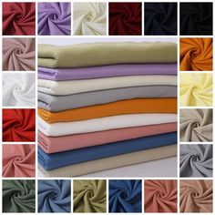 multiple colors of fabric stacked on top of each other