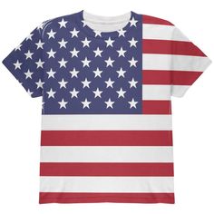 :Celebrate your patriotism with this great all-over American flag design. This Old Glory design is printed on a polyester youth T-shirt. The dye sublimation printing process causes slight differences that are unique to each individual garment. White Cotton T-shirt With American Flag Print, White Short Sleeve Tops Made In Usa, Independence Day White Relaxed Fit T-shirt, White Graphic Tee Made In Usa, White T-shirt Made In Usa For 4th Of July, Casual Cotton T-shirt With American Flag, Patriotic Cotton T-shirt With Flag Print, American Flag Cotton T-shirt For Independence Day, American Flag Cotton T-shirt Short Sleeve