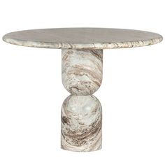 a round marble table with two columns on each side and one column at the end