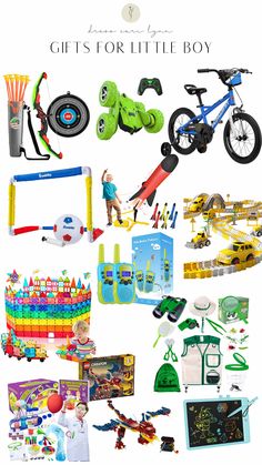 various toys and gifts for little boys to play with