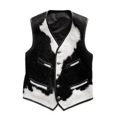 Top Rated Vintage Genuine Cowhide Hair On Vest Leather Western Waistcoat Cowhide Fur Vest, Mens Coats Jackets Biker Cowboy, Looks For Men, Cowboy Vest, Elegant Vest, Western Vest, Leather Coat Jacket, Motorcycle Vest, Vest Style, Trendy Jackets