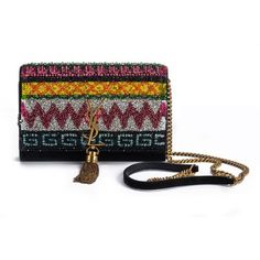 YSL brand new black suede cross body bag with multicolor sequins beading, gold tone tassel . Shoulder drop 23. Original retail $2980. Comes with original dust cover. Luxury Party Bag With Tassels, Designer Embellished Multicolor Bags, Designer Multicolor Embellished Bags, Evening Crossbody Bag With Tassels, Designer Bags With Tassels, Designer Multicolor Shoulder Bag For Evening, Multicolor Sequins, Sequin Beading, Dust Cover