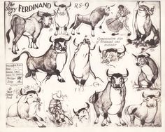 an old drawing of various animals from the story of disney's animated film,