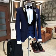 Suit For Men Wedding, Blue Tuxedo, Prom Suits For Men, Wedding Dress Suit, Prom Tuxedo, Wedding Tuxedo, Suits Men Business, Blue Costumes