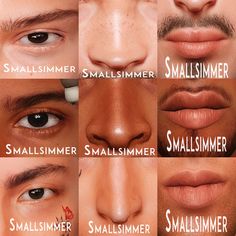 six different types of lips and noses with the names of each lip type on them