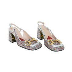 Same Day, 2-Day Shipping. All Our Items Are In Stock. Authentic. Made In Italy. New And Never Used. These Shoes Come With Tags, Dust Bags, And Box. Multicolor Glitter Leather. Gold-Toned Hardware. Metallic Silver Leather Trim. Horsebit Detail. Sculpted Block Heel. Leather Sole. Buckle Closure. Mid-Heel. 3" Heel Height. Color: Multicolor. Sizes: Eu 36/ Us 6 (Insole Length 9.25"). Eu 36.5/ Us 6.5 (Insole Length 9.5"). Msrp: $980. Gucci Horsebit, Gucci Shoes, Mid Heel, Leather Trim, Leather Trims, Shoes Women Heels, Block Heels, Metallic Silver, Silver Gold