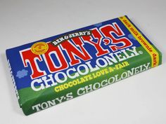 tony's chocolate bar on a white table