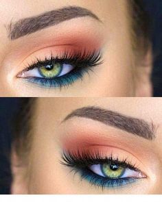 Makeup Cantik, Eyeshadow For Green Eyes, Makeup Looks For Green Eyes, Hooded Eye Makeup