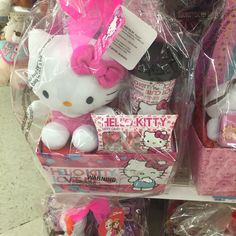 hello kitty toys are on display in a store