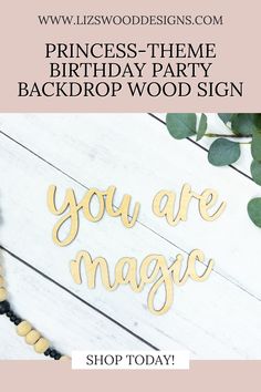 You Are Magic Wood Sign Fairytale Birthday Party, Fairytale Birthday, Princess Theme Birthday, Princess Theme Birthday Party, Birthday Party Backdrop, Party Backdrops, Kids Birthday Party Decoration