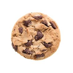 a chocolate chip cookie is shown on the screen, and it appears to be half eaten