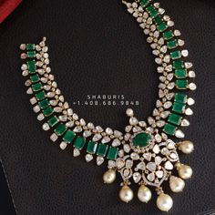 Emerald Necklace Indian, Indian Diamond Necklace, Silver Jewelry Indian, Diamond Ornaments, Diamond Haram, Diamond Pendant Jewelry, Diamond Necklace Designs, Silver Jewellery Indian, Polki Necklace