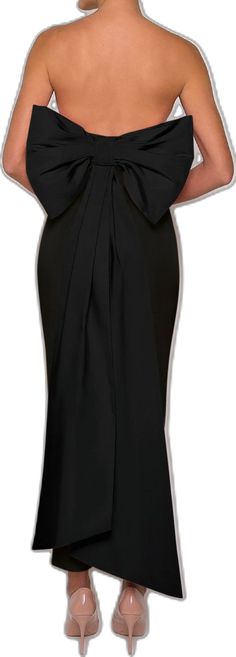 Strapless Dress With Bow For Black-tie Events, Chic Strapless Dress With Bow For Formal Events, Fitted Strapless Dress For Black-tie Events, Elegant Strapless Evening Dress With Bow, Elegant Evening Strapless Dress With Bow, Elegant Strapless Dress With Bow For Evening, Elegant Formal Pleated Strapless Dress, Elegant Strapless Dress For Black-tie Events, Elegant Pleated Strapless Dress For Formal Occasions