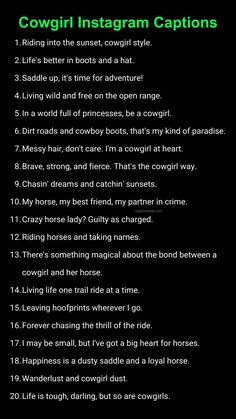 Cowgirl Captions for Pictures Rodeo Quotes, Cowgirl Quote, One Word Instagram Captions, Cowgirl Quotes, Clever Captions