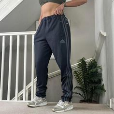 Vintage Adidas Grey training soft Track Pants Tracksuit Bottom 💫 Size XL and sizing is flexible so it could fit most sizes depending on desired fit and could be unisex 💫 30" inner leg  💫 Seen on size 10uk, 5'4" Height of reference 🛑 Pull thread as shown in the last pic, Dm for more info joggers sportswear trackie track-pant tracksuit bottom sweatpants casual streetwear baggy pants parachute pants y2k 00s gymwear activewear unisex  57 Sweatpants Fit, Joggers Track Pants, Adidas Vintage, Adidas Sweatpants, Baggy Pants, Baggy Pant, Grey Adidas, Vintage Adidas, Casual Streetwear