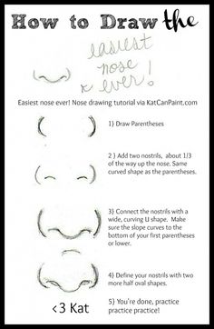 instructions for how to draw the nose