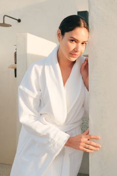 In 1996, Eberjey co-founders Ali and Mariela understood the visceral desire for beautiful, functional sleepwear that supported sleep and individual style. At last, pajamas can be sensual, comfortable, tailored, and effortless. Crafted in the softest cotton terry, through a process that includes harmful chemicals and dyes, the Unisex Terry Robe is absorbent, comfy luxury at its finest. Featuring chic details like a shawl collar, removable tie, and pockets, it’s not only what you, and he, will wan Terry Robe, Co Founder, Take It Off, At Last, Harmful Chemicals, Shawl Collar, Tie Belt, Back Neck, Individual Style