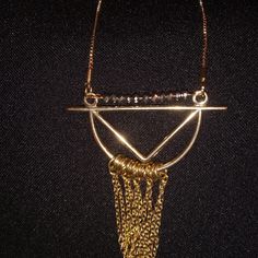 Sweater Necklace With Geometric Pendant With Sparkly Beads & Chain Tassel - Golden- Tone Chain Approx. 24" Long - Tassel About 12" Long For A Total Length Of 36" - New With Tags Metal Pendant Beaded Necklace With Adjustable Chain, Adjustable Metal Layered Necklace With Beaded Chain, Beaded Chain Metal Pendant Necklace, Metal Beaded Chain Dangle Necklace, Metal Beaded Dangle Chain Necklace, Metal Beaded Chain Pendant Necklace, Beaded Metal Dangle Chain Necklace, Metal Pendant Chain Necklace With Beaded Chain, Adjustable Metal Necklace With Satellite Chain