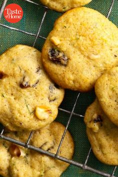 some cookies are cooling on a wire rack