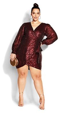 Plus Size Nadia Black Sequin Party Dress Short Dresses Party, Sun Dress Casual, Mid Size Fashion, Tie Maxi Dress, Plus Size Cocktail Dresses, Plus Size Party Dresses, Sequin Party Dress, Gorgeous Clothes, Rust Dress