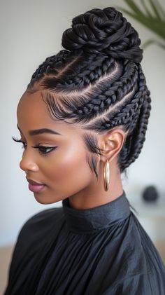 Braids Hair styles Updo Medium Knotless Braids Styles, Braided Updo For Black Women, Braids Updo Hairstyles, Knotless Braids Styles, Uncle Waffles, Braided Updo Hairstyles, Elegant Braids, Medium Knotless Braids, Medium Knotless