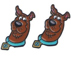 two brown dogs with blue collars on them