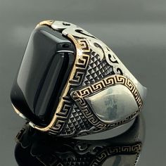 Silver Handmade Ring , Onyx Stone Ring , Square Stone Ring , Ottoman Style Embroidered Ring , 925k Sterling Silver Ring , Gift For Him Silver Natural Stone Onyx Ring Has Been Hand Made Specially For You. Can Be Used For Women Men. A Very Special Gift For Your Loved Ones .. If Your Jewelry Has Anything In Your Mind, You Can Send A Message To Me. ★Item Details * Gender : Male / Female * Material : 925K Sterling Silver * Total weight : 17 Grams * Gemstone : Onyx Stone ✔ Ready to Ship in 1-2 Busines Square Stone Ring, Embroidered Ring, Handmade Wooden Boxes, Ring Square, Ottoman Styling, Sterling Silver Mens Rings, Square Stone, Sterling Silver Mens, Onyx Ring