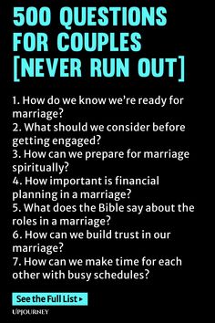 Explore our comprehensive list of 500 Questions for Couples that will keep the conversation flowing and never leave you wondering what to talk about next. Whether you're starting a new relationship or looking to deepen your connection, these thought-provoking questions are perfect for sparking meaningful conversations and fostering intimacy. Take your communication to the next level with this ultimate collection of questions designed to strengthen your bond and create lasting memories together. Romantic Questions For Couples, Building Connection, What To Talk About, Work Etiquette, Psychology Terms, Questions For Couples, Flirty Questions, Ready For Marriage, Romantic Questions