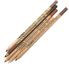 four pencils with different types of writing on them