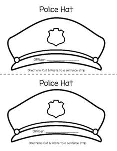 two police hats with the words police hat on them