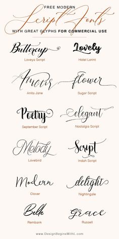 the different types of calligraphy are shown in this graphic style, including letters and numbers