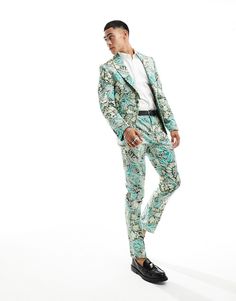 Pants & Chinos by Twisted Tailor Effort: made All-over print Side pockets Regular, tapered fit Spring Suits For Men, Unique Suits For Men, Prom Wear For Guys, Seersucker Suit Wedding, Floral Suit, Slim Fit Suit Men, Seersucker Suit, Spring Suit, Suit Men