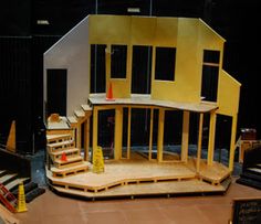 the stage is set up to be used as a play for children's theatre