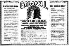 an advertisement for the band godspell