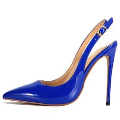 Shop Royal Blue Patent Leather Slingback Pumps Pointed Toe Stiletto Heels color Royal Blue for Anniversary, Dancing Club, Date, Going out, Night Club, Party with worldwide Free shipping & Free return. Blue Slingback Heels With 4-inch Heel, Blue Ankle Strap Slingback Pumps With 4-inch Heel, Blue Slingback Pumps With 4-inch Heel For Evening, Elegant Blue Slingback Pumps With 4-inch Heel, Blue Open Heel Slingback Pumps For Evening, Blue Slingback Pumps For Summer Parties, Elegant Blue Slingback Pumps With Open Heel, Blue Open Toe Slingback Pumps For Party, Blue Slingback Pumps For Summer Evenings